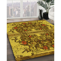 Patterned Red Brown Rug, pat2849yw