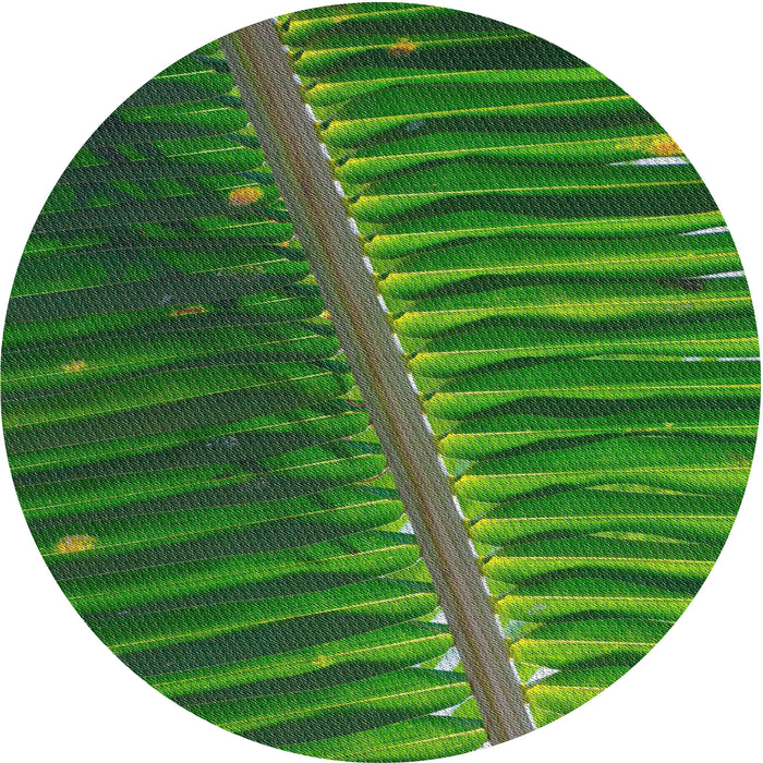 Sideview of Patterned Deep Emerald Green Novelty Rug, pat284