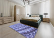 Patterned Slate Blue Rug in a Bedroom, pat285blu