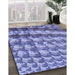 Machine Washable Transitional Slate Blue Rug in a Family Room, wshpat285blu