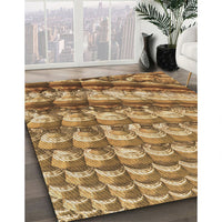 Patterned Saddle Brown Rug, pat285brn