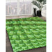 Machine Washable Transitional Green Rug in a Family Room, wshpat285grn