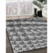 Patterned Gray Rug in Family Room, pat285gry