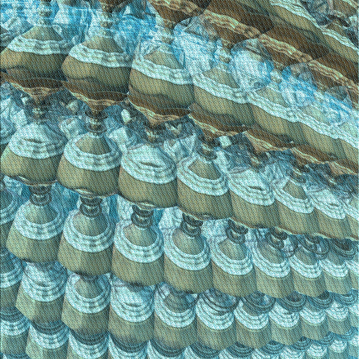 Patterned Medium Turquoise Green Rug, pat285lblu