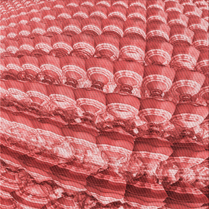 Round Patterned Red Rug, pat285rd