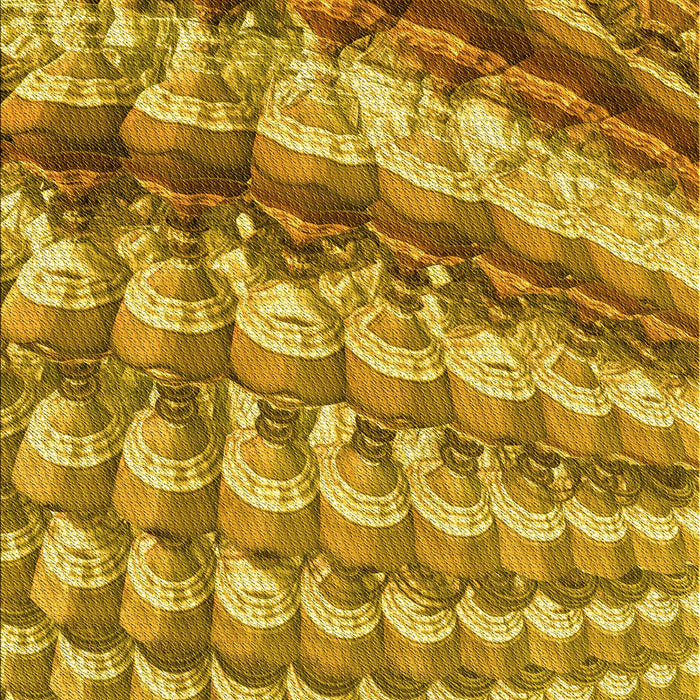 Patterned Saffron Yellow Rug, pat285yw