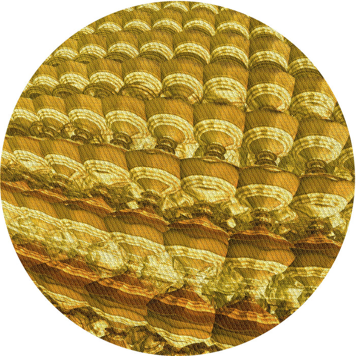 Square Patterned Saffron Yellow Rug, pat285yw