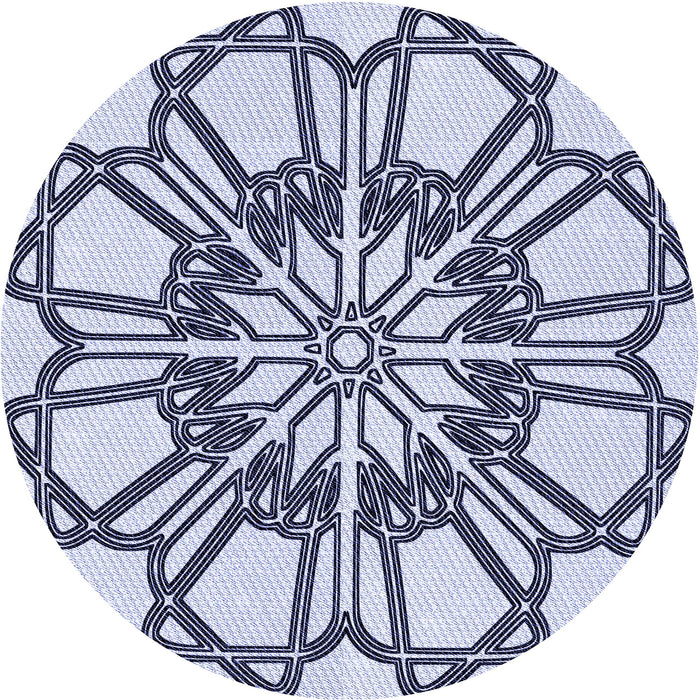 Square Patterned Lavender Blue Rug, pat2850blu