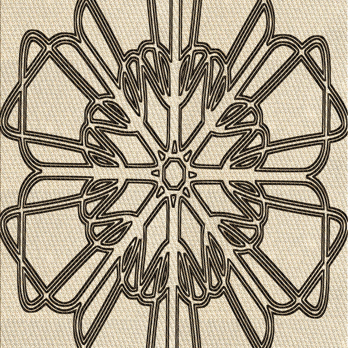 Patterned Vanilla Gold Rug, pat2850brn