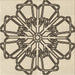 Round Patterned Vanilla Gold Rug, pat2850brn