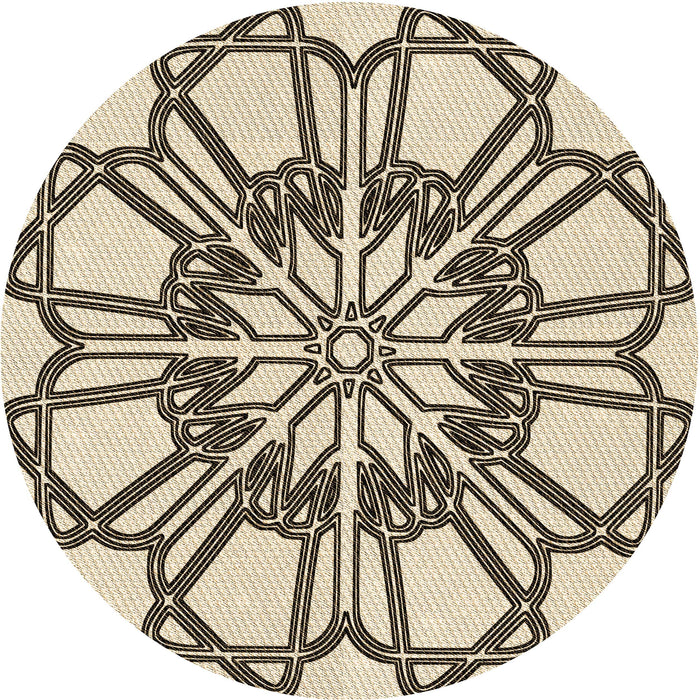 Square Patterned Vanilla Gold Rug, pat2850brn