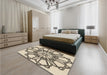 Patterned Vanilla Gold Rug in a Bedroom, pat2850brn