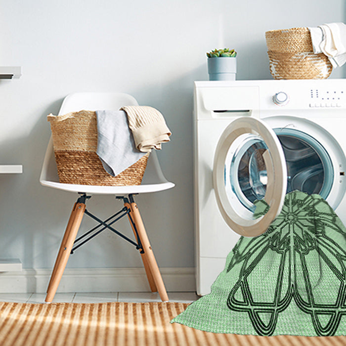 Machine Washable Transitional Mint Green Rug in a Washing Machine, wshpat2850grn
