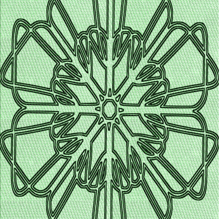 Machine Washable Transitional Mint Green Rug, wshpat2850grn