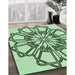 Machine Washable Transitional Mint Green Rug in a Family Room, wshpat2850grn