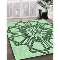 Patterned Mint Green Rug, pat2850grn