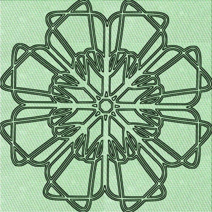 Round Patterned Mint Green Rug, pat2850grn