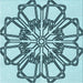 Round Patterned Electric Blue Rug, pat2850lblu
