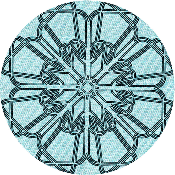 Square Patterned Electric Blue Rug, pat2850lblu