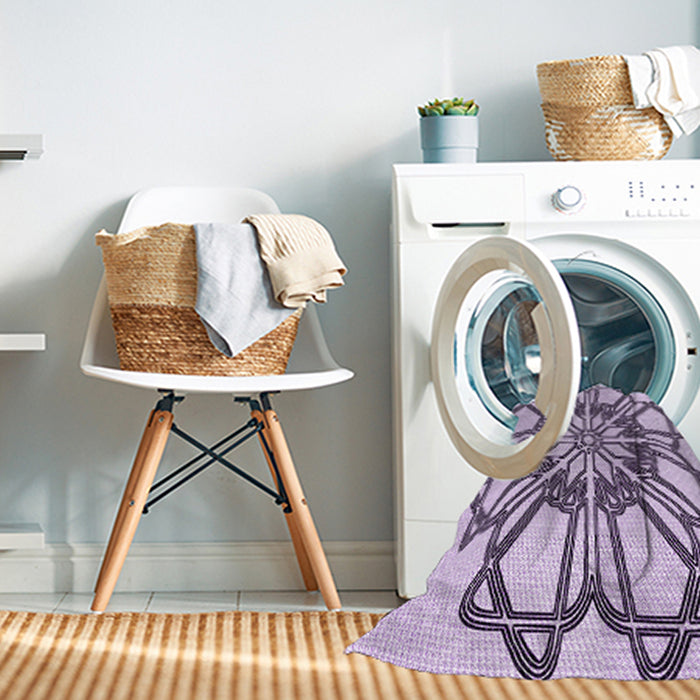 Machine Washable Transitional French Lilac Purple Rug in a Washing Machine, wshpat2850pur