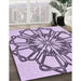 Machine Washable Transitional French Lilac Purple Rug in a Family Room, wshpat2850pur