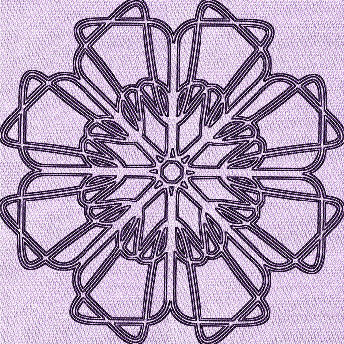 Round Patterned French Lilac Purple Rug, pat2850pur