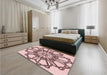 Patterned Light Rose Pink Rug in a Bedroom, pat2850rd