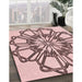 Machine Washable Transitional Light Rose Pink Rug in a Family Room, wshpat2850rd