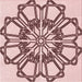 Round Patterned Light Rose Pink Rug, pat2850rd