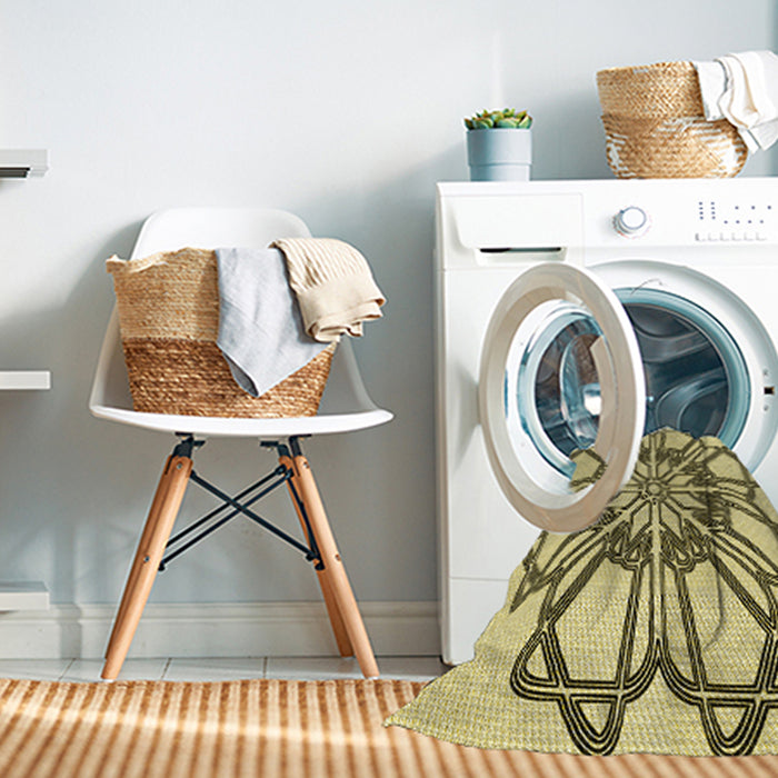 Machine Washable Transitional Oak Brown Rug in a Washing Machine, wshpat2850yw