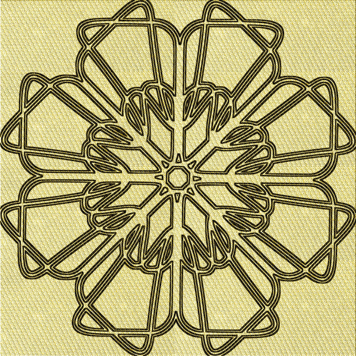 Round Patterned Oak Brown Rug, pat2850yw