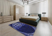 Patterned Night Blue Rug in a Bedroom, pat2852blu