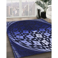 Patterned Night Blue Rug, pat2852blu