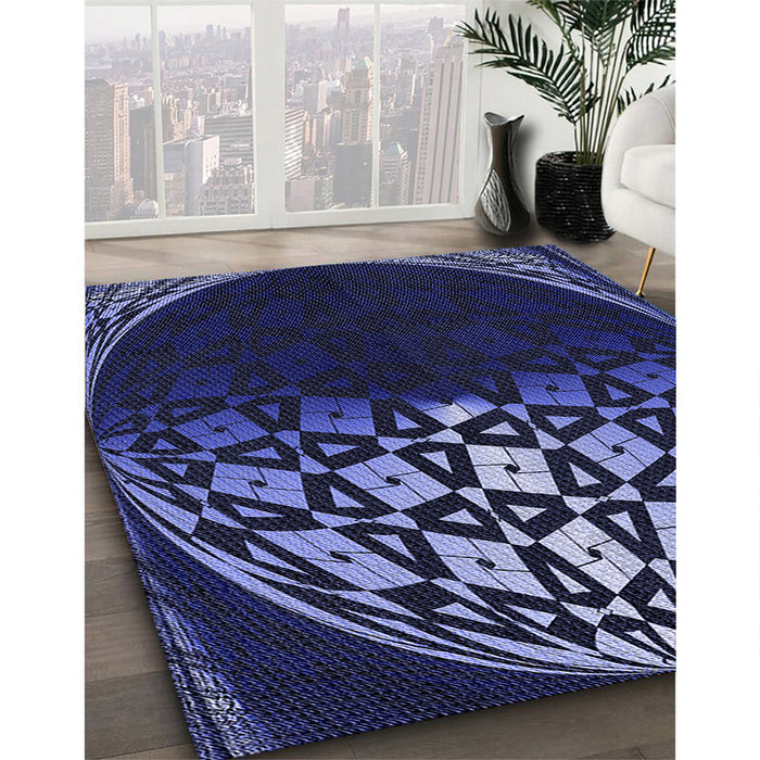 Machine Washable Transitional Night Blue Rug in a Family Room, wshpat2852blu