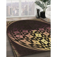 Patterned Sienna Brown Rug, pat2852brn