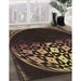 Patterned Sienna Brown Rug in Family Room, pat2852brn