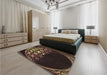 Patterned Sienna Brown Rug in a Bedroom, pat2852brn