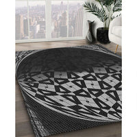 Patterned Midnight Gray Rug, pat2852gry