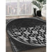 Patterned Midnight Gray Rug in Family Room, pat2852gry