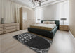 Patterned Midnight Gray Rug in a Bedroom, pat2852gry