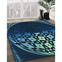 Patterned Blue Ivy Blue Rug, pat2852lblu