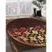 Machine Washable Transitional Black Brown Rug in a Family Room, wshpat2852org