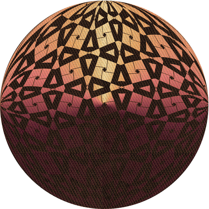 Square Patterned Black Brown Rug, pat2852org