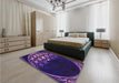 Patterned Dark Orchid Purple Rug in a Bedroom, pat2852pur