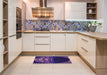 Patterned Dark Orchid Purple Rug in a Kitchen, pat2852pur