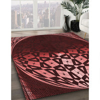 Patterned Cherry Red Rug, pat2852rd