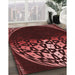 Patterned Cherry Red Rug in Family Room, pat2852rd