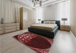 Patterned Cherry Red Rug in a Bedroom, pat2852rd