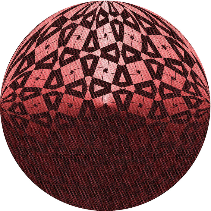 Square Patterned Cherry Red Rug, pat2852rd