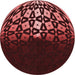 Square Patterned Cherry Red Rug, pat2852rd